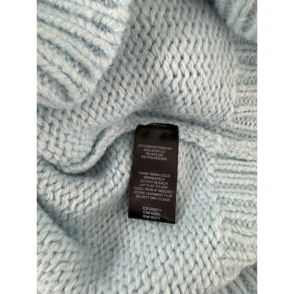 Sanctuary Light Blue Pointelle Knit Long Sleeve Sweater NWT XXS - Picture 5 of 7